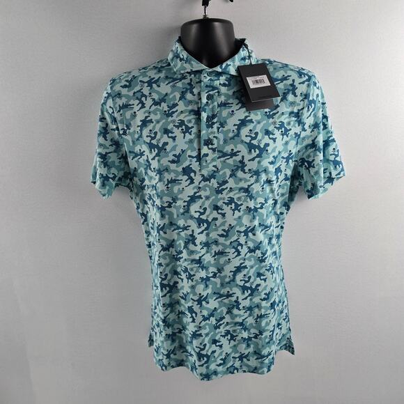 NWT G/FORE Mens Monsoon Mapped Icon Camo Tech Jersey Polo G4MF23K060 M 5914 golf - Picture 1 of 10